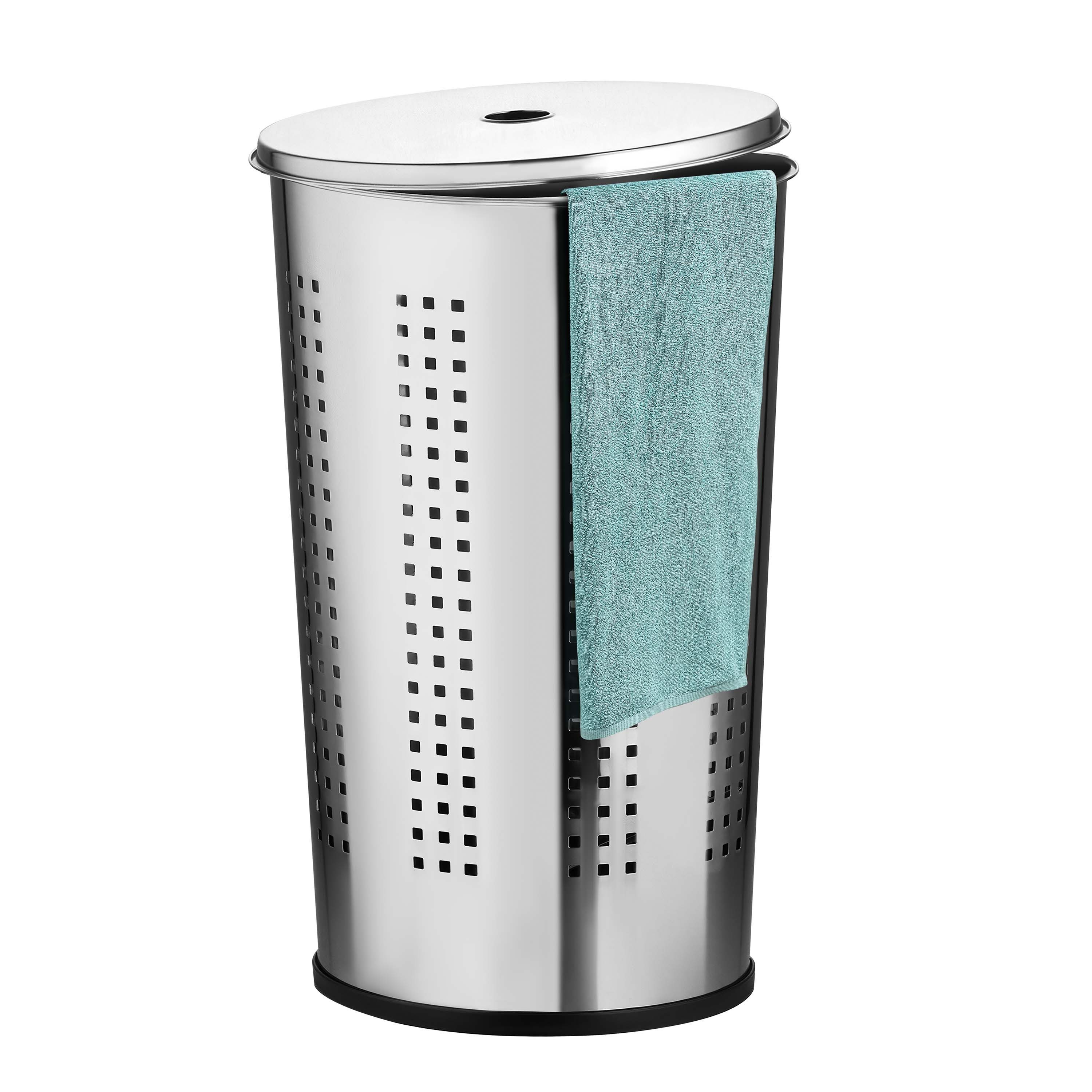 Ribelli Wäschekorb Wäschebox verchromt mit Deckel günstig online kaufen