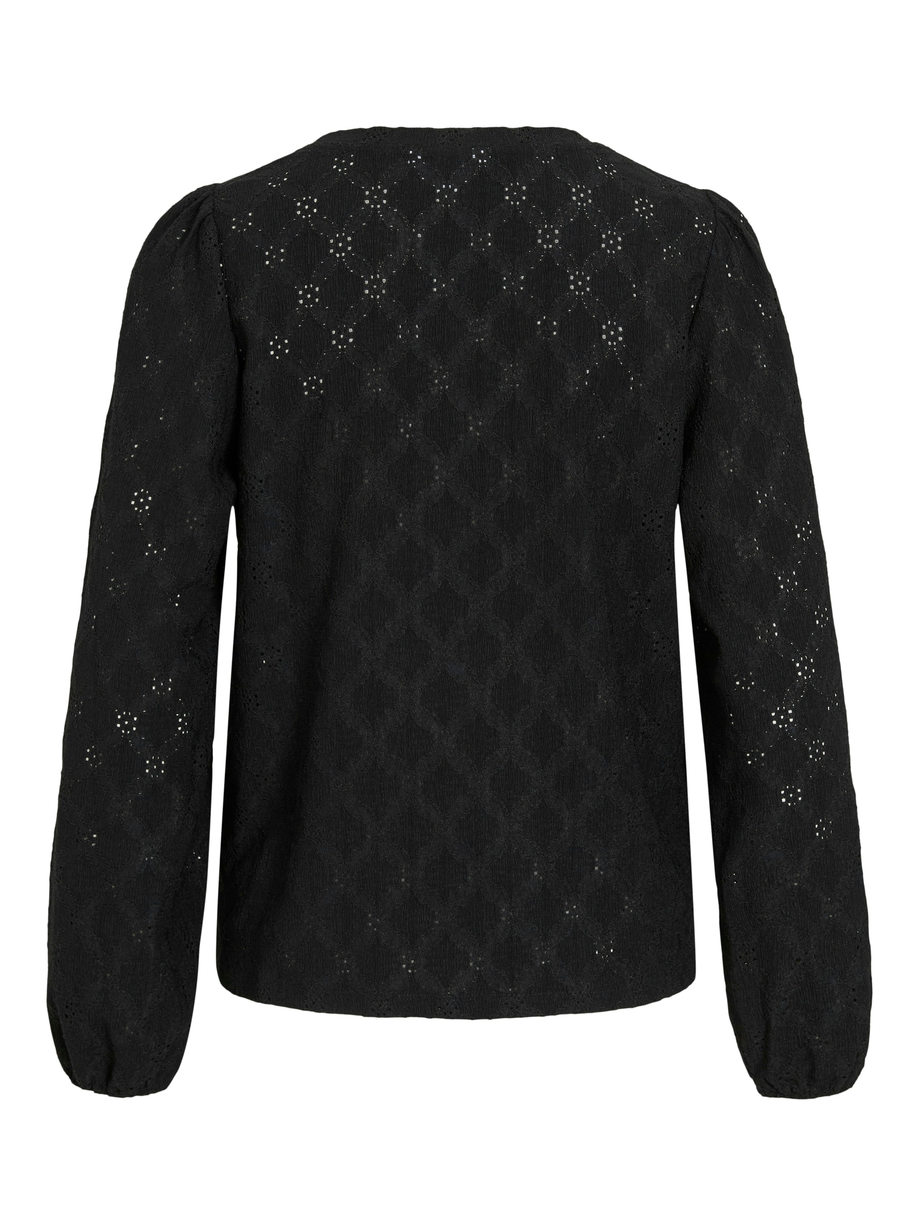 Vila Langarmshirt VIASTA O-NECK L/S TOP - NOOS