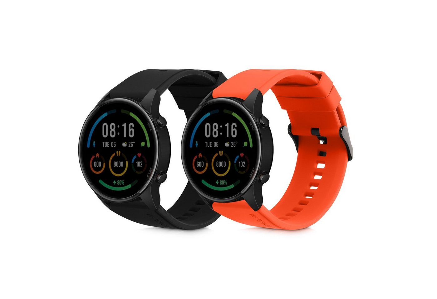 kwmobile 2x Uhrenarmband für Xiaomi Mi Watch Color Sport / S1 Active Armband Smartwatch, 2-tlg., Fitnesstracker Band Set aus TPU Silikon - Ersatzarmband Smartwatch