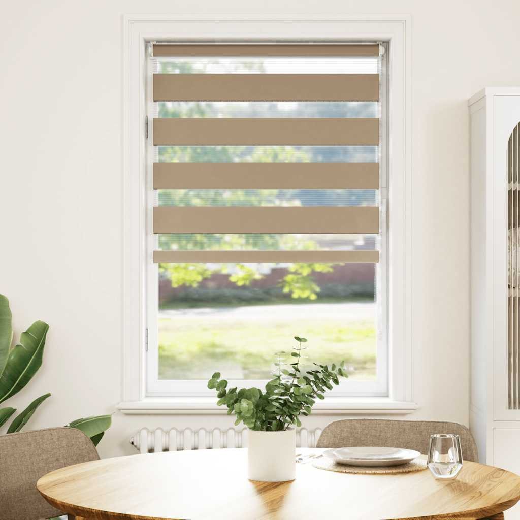 Rollo Doppelrollo Sandbraun 70x150 cm Stoffbreite 65,9 cm Polyester, vidaXL