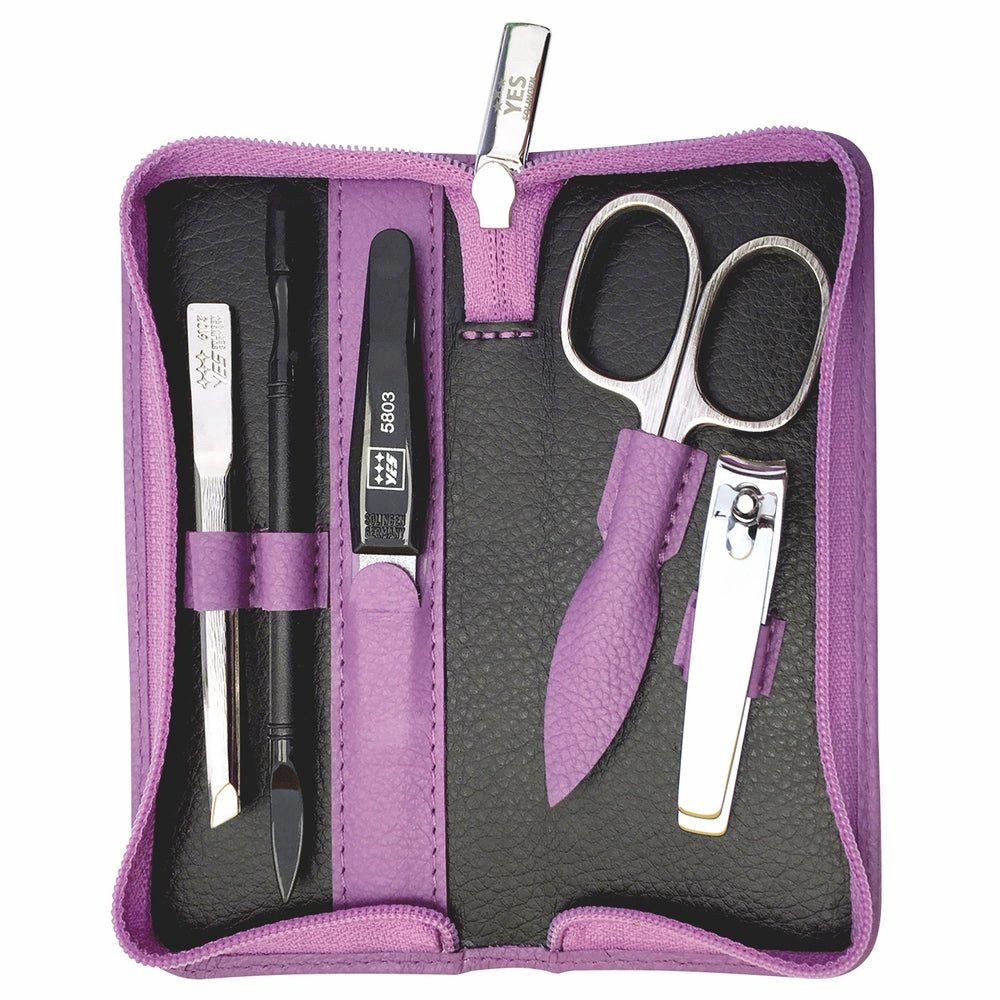 ERBE Maniküre-Etui Maniküre Reißverschluss-Etui Lavendel 5-teilig, 1 tlg.