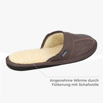 filsko Elegante Herren Pantoffeln aus Rindleder Hausschuh ungefüttert, oder mit Schafwolle gefüttert, bis Schuhgröße 50!