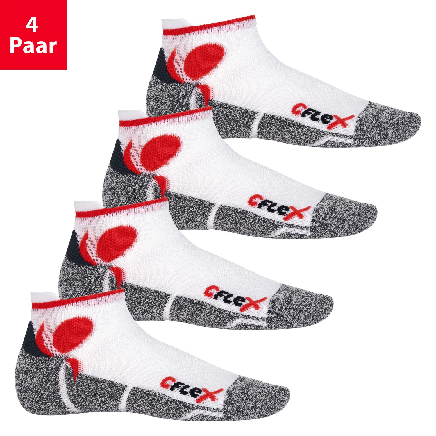 CFLEX Спортивные носки Running Damen & Herren Sport Sneaker Носки (4 Paar) Laufsocken