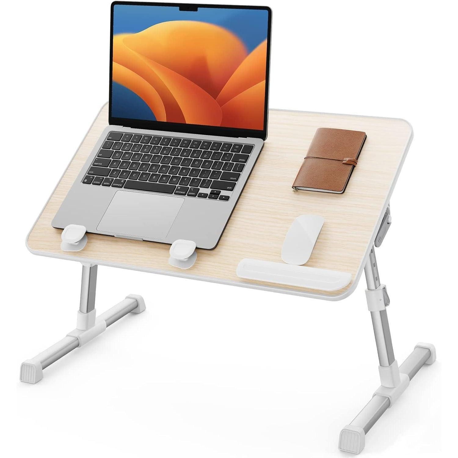LuxusKollektion Laptoptisch Höhenverstellbarer Betttisch mit 4 Winkeln, Lapdesk für Sofa Couch