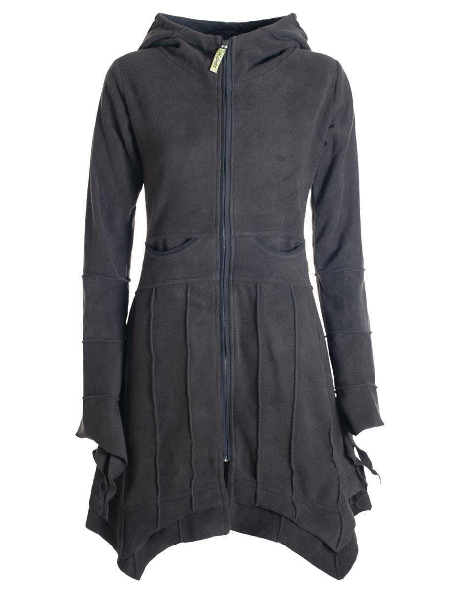 Vishes Kurzmantel Fleecemantel Cardigan Zipfelkapuzenjacke Hooded günstig online kaufen
