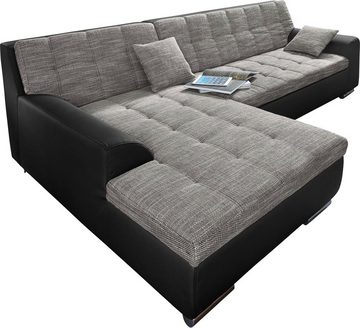 DOMO collection Ecksofa Treviso viele Bezüge, auch in Cord, L-Form, B/T/H: 267/80/83 cm, wahlweise mit Bettfunktion, incl. Zierkissen, hochwertige Steppung