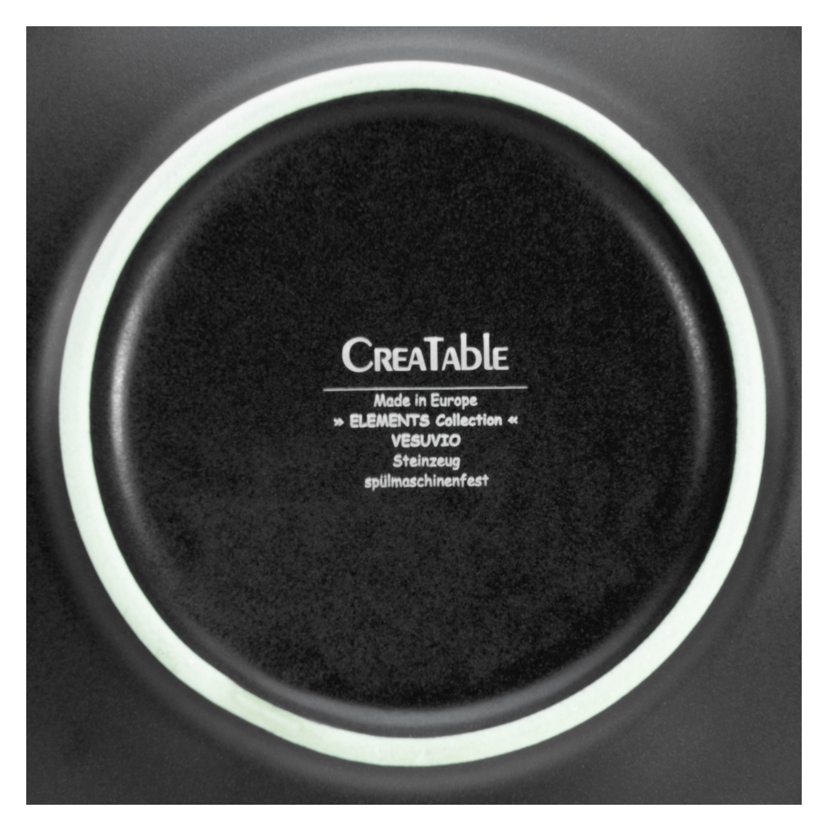 CreaTable Pastateller Vesuvio Black, Pasta Gourmetteller Set 2-tlg, (2 St), Teller Set, Seidenmatte Spezialglasur, Ausdruckstarkes Relief