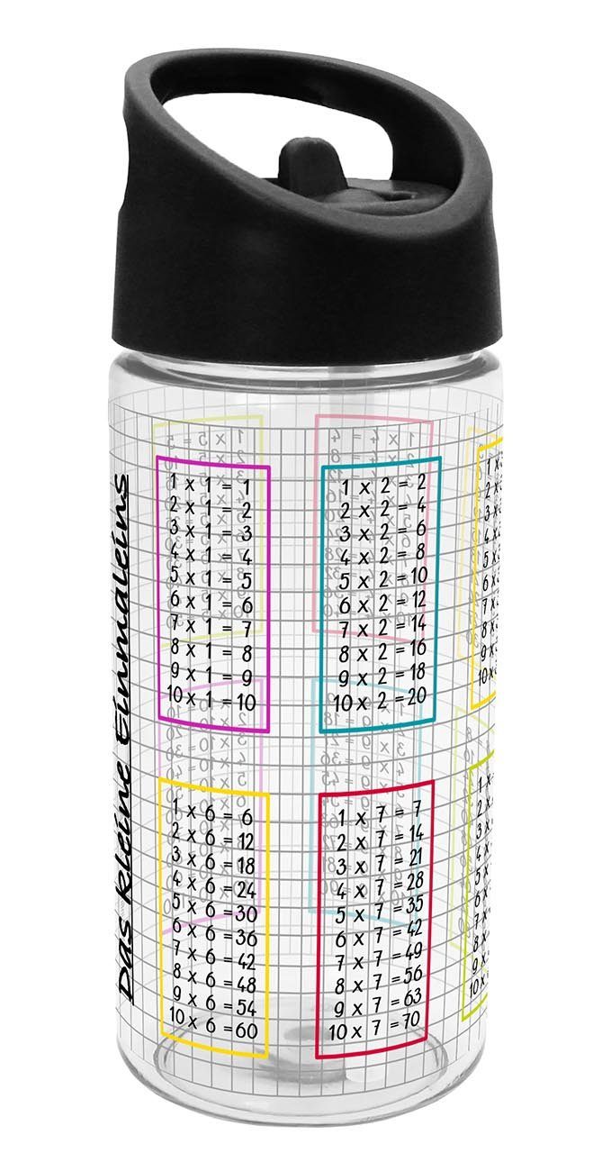 Geda Labels GmbH Trinkflasche Kleines 1x1, Schwarz, 450ml, nicht spülmaschinengeeignet