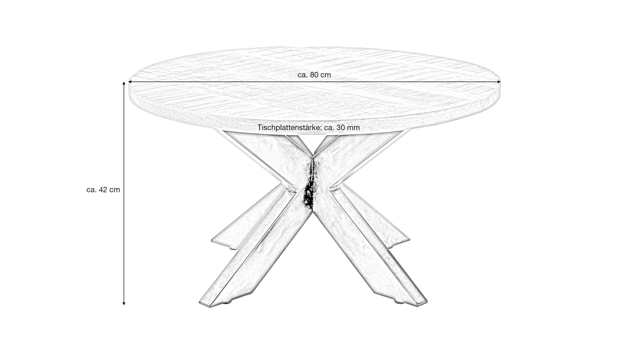Massivart® Couchtisch ACE rund 80 cm günstig online kaufen