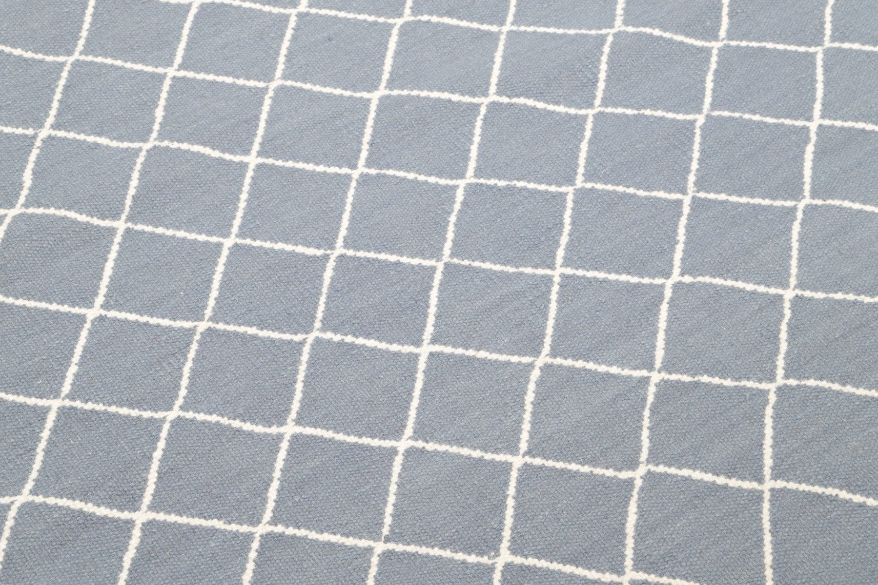 Carpet Avenue Teppich Kelim Dhorri Box- Blau 180x120, Rechteck, Höhe: 4 mm