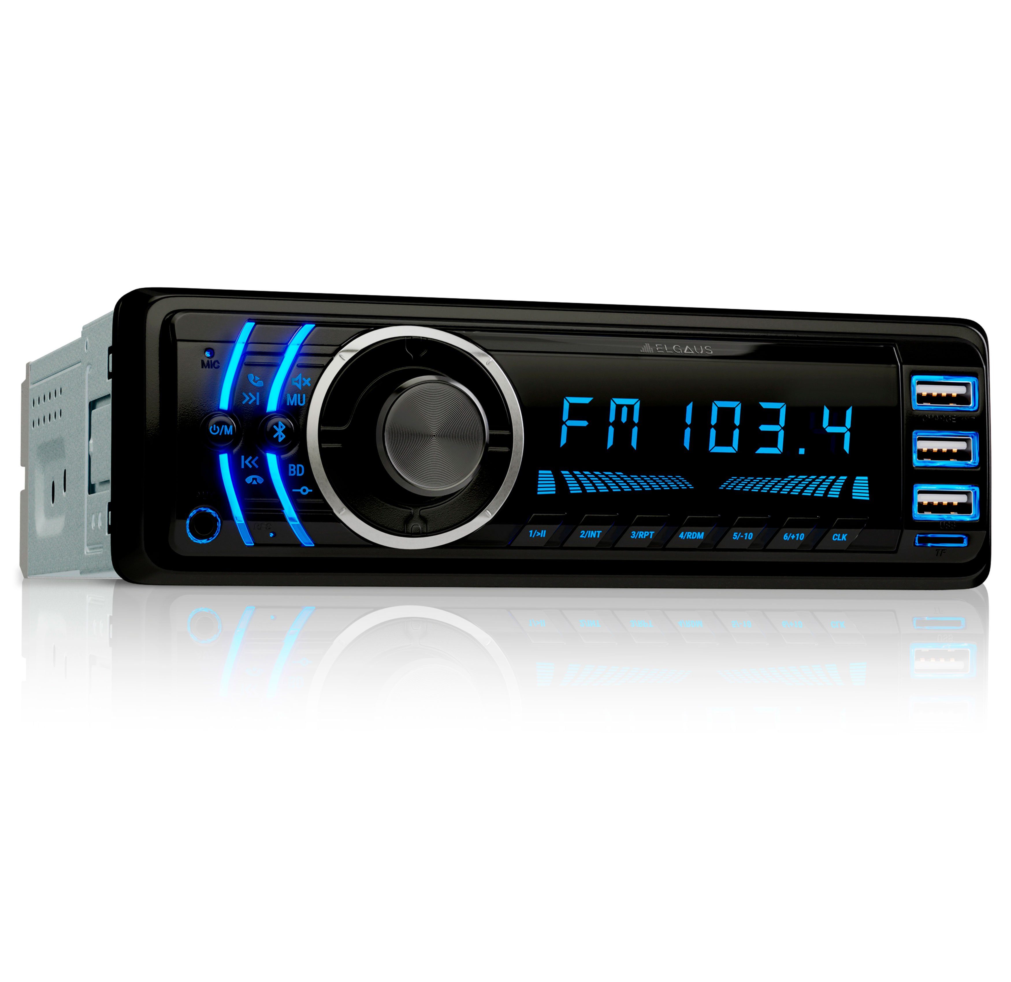Autoradio in ELGAUS RDS, 1 Din ID3, RDS, (FM/AM, Fernbedienung, Manual DE/EN) OM-170P Appsteuerung, Bluetooth,