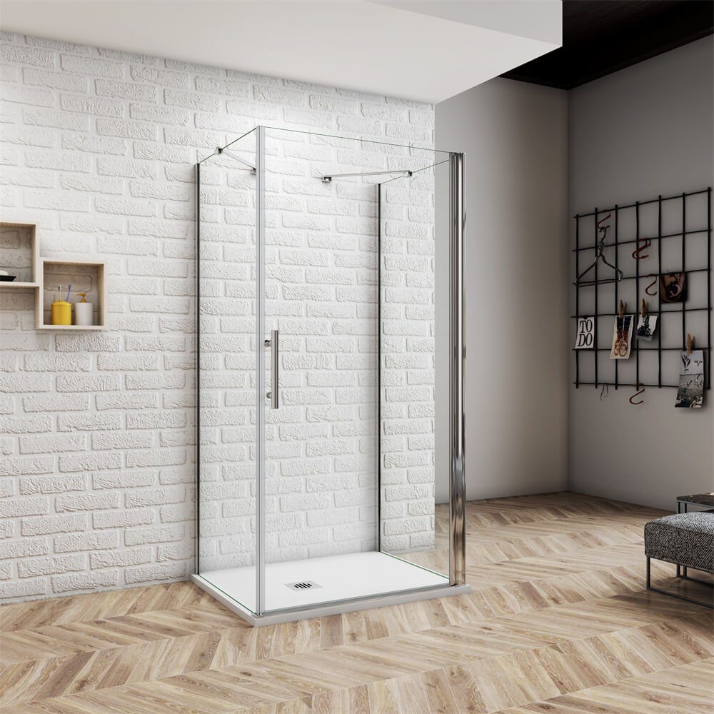 duschspa Komplettdusche 185cm ESG Duschkabine Drehtür Schwingtür Pendeltür günstig online kaufen