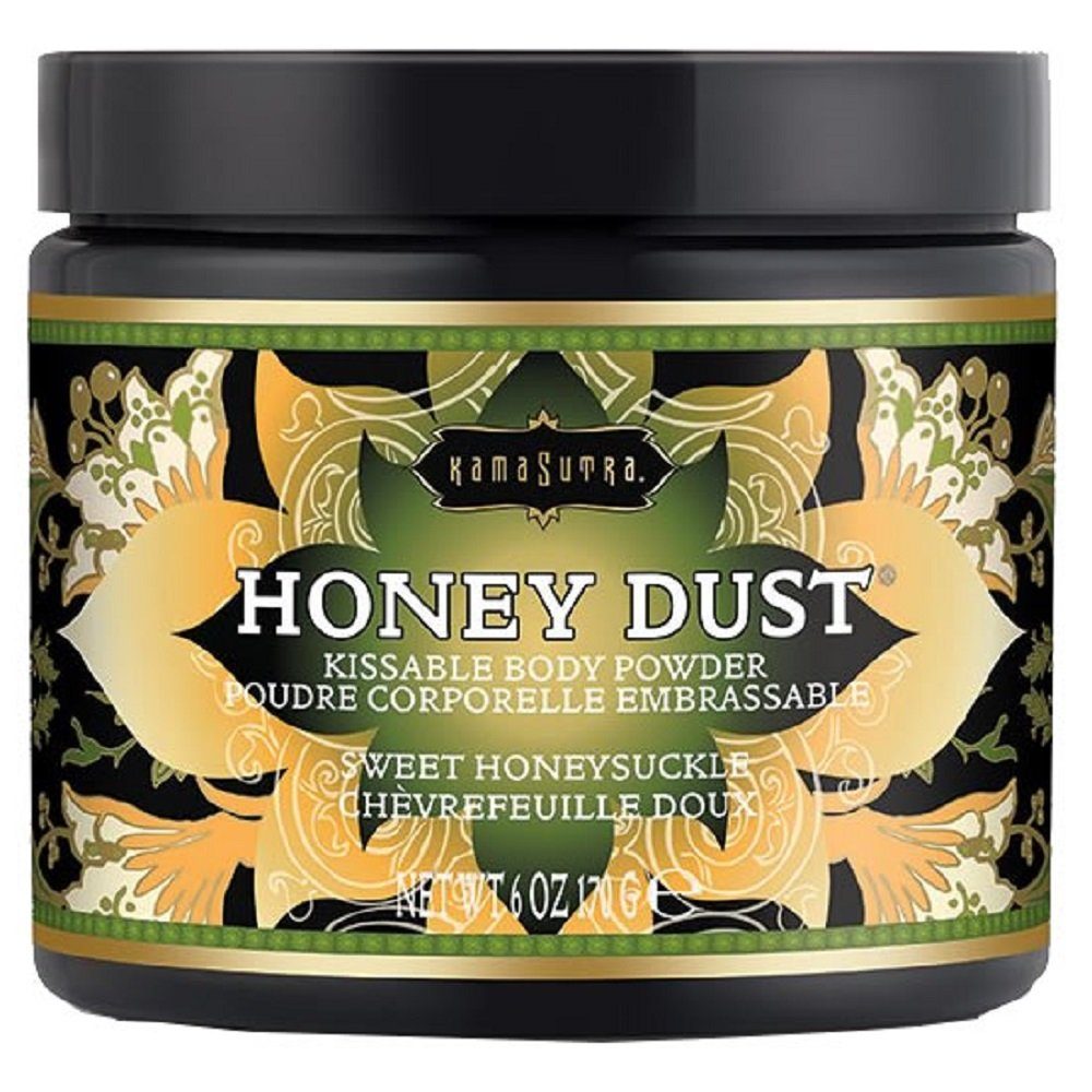KamaSutra Intimpflege Honey Dust Sweet Honeysuckle, Dose mit 170g, Körperpuder mit Federpinsel