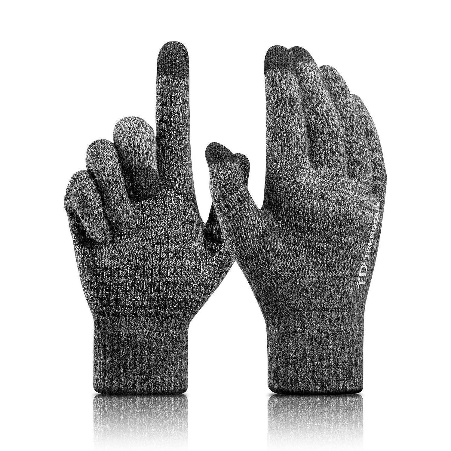 LuxusKollektion Laufhandschuhe Handschuhe Thermo Touchscreen Schwarz/Grau (1-St)