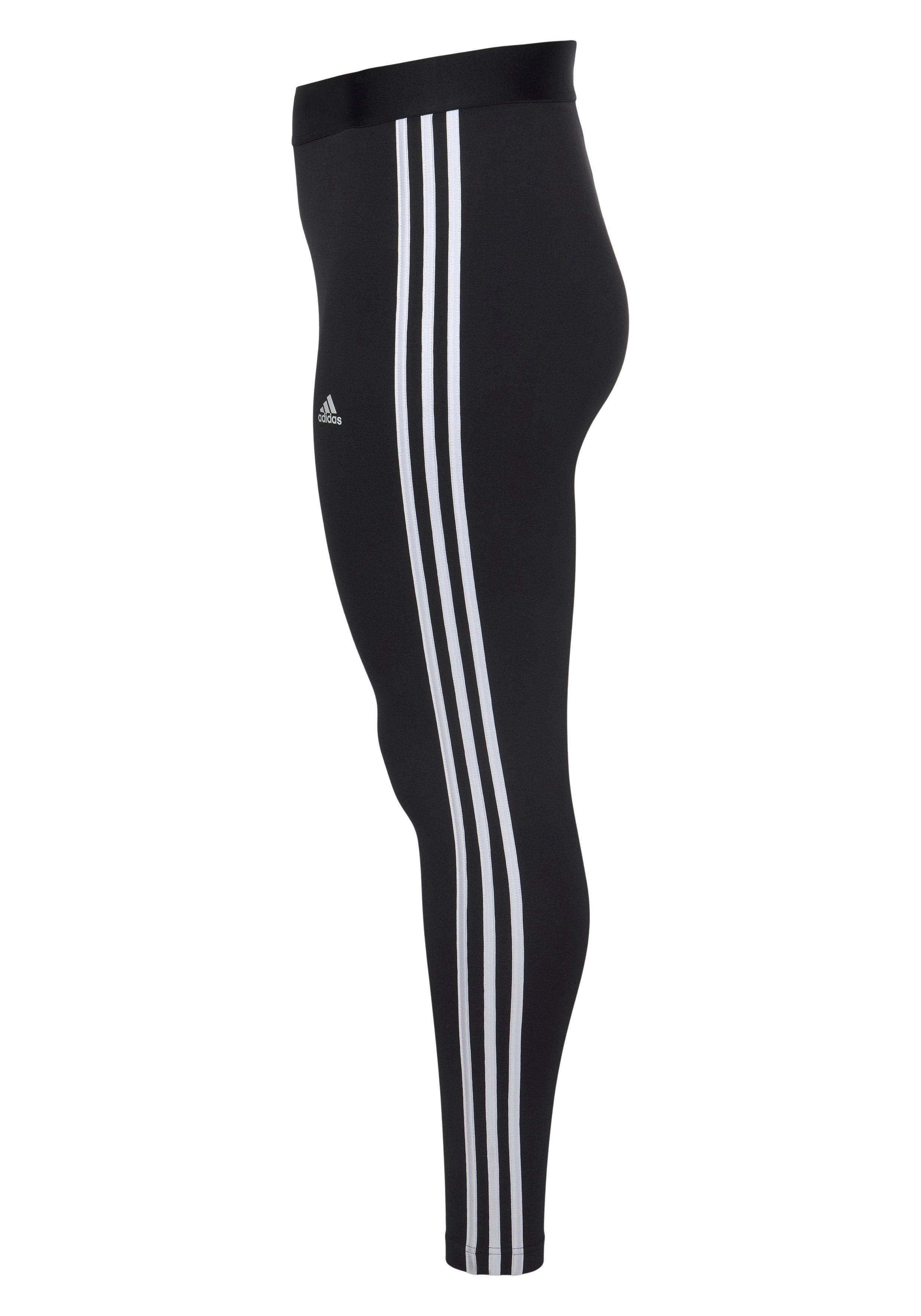adidas TIGHT / Sportswear White 3STREIFEN (1-tlg) Black ESSENTIALS Leggings