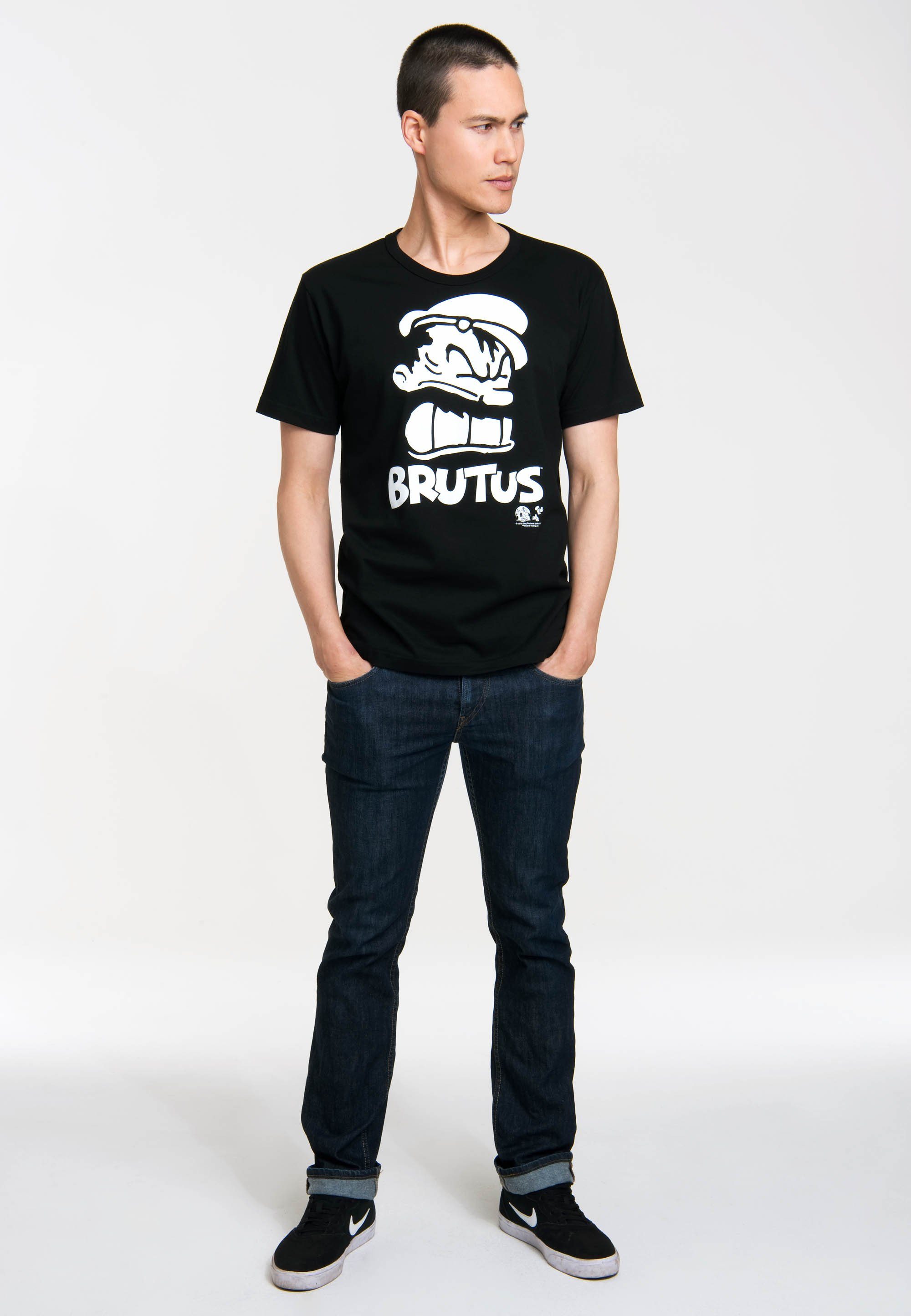 LOGOSHIRT T-Shirt Popeye - Brutus Portrait mit Brutus-Frontprint