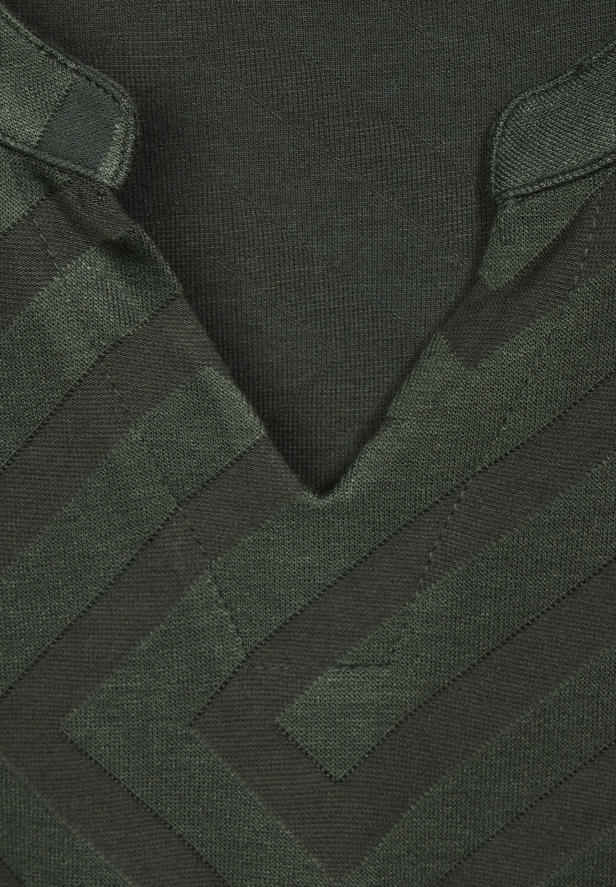 Jacquard Strukturmuster Cecil mit Langarmshirt Solid khaki Tunic dynamic