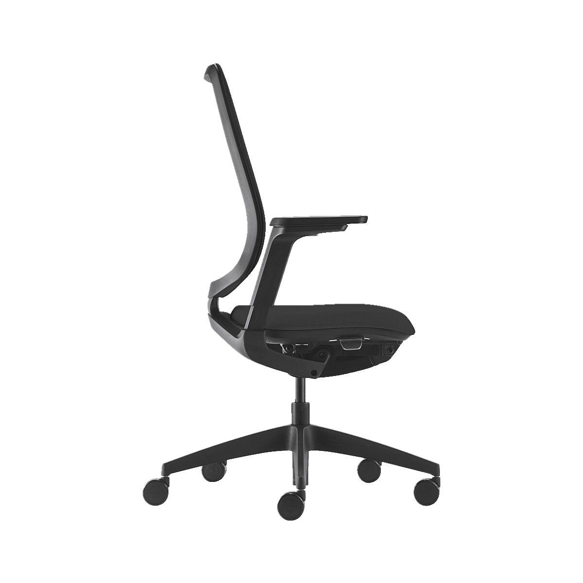 sedus Schreibtischstuhl mit mit verstellbarer Sitztiefe Gewichtsautomatik und Polsterrückenlehne, mit schwarz Schiebesitz se:flex