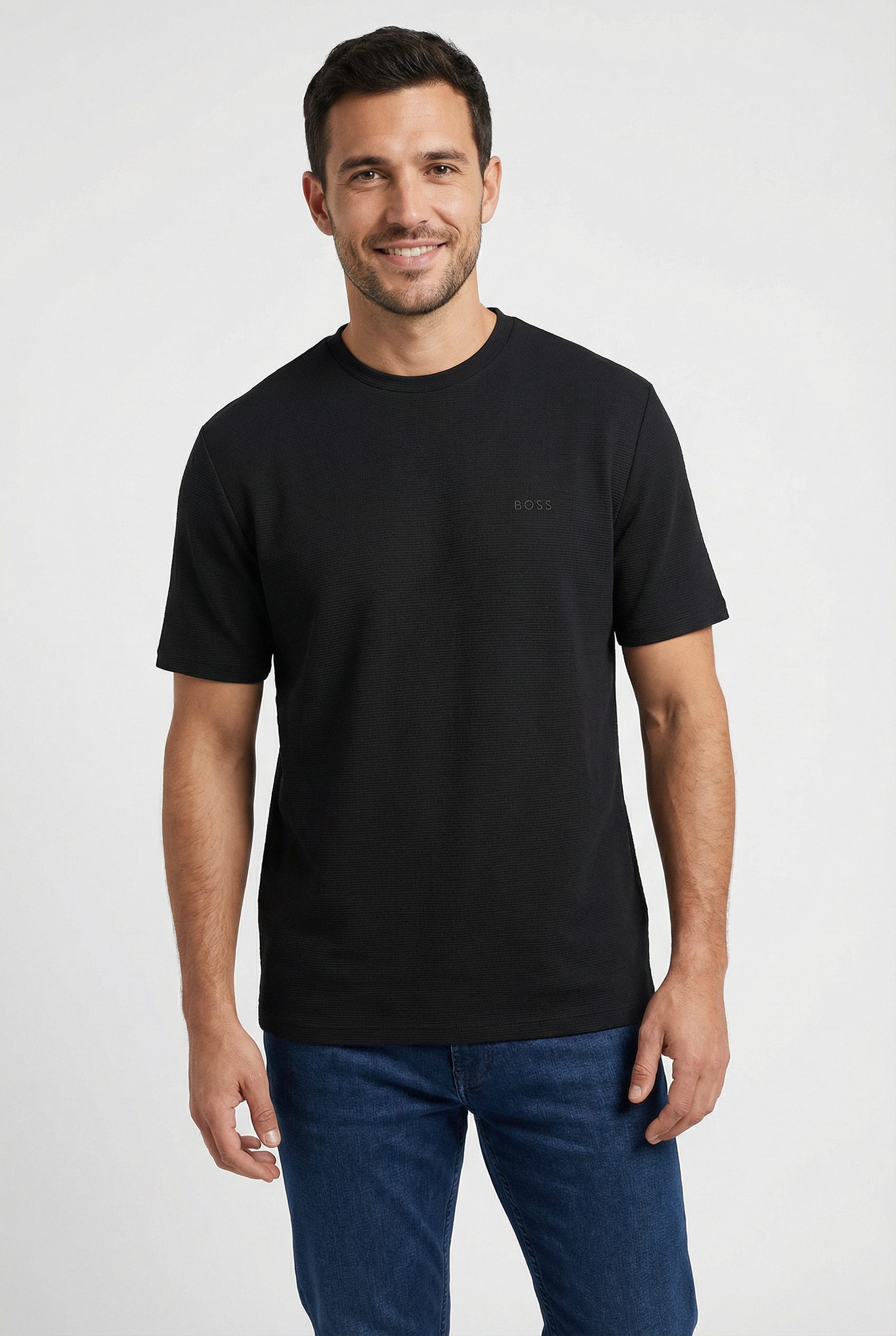 BOSS T-Shirt aus Ripp-Qualität, regular fit, Rundhals günstig online kaufen