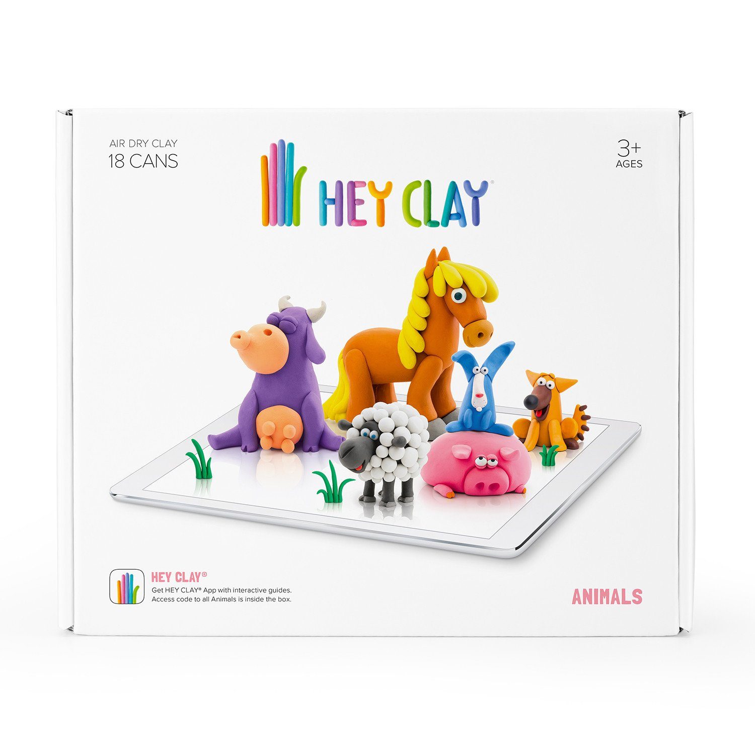 Hey Clay Play-Doh HCLSE002PCS, Tiere Kreatives DIY-Bastelset