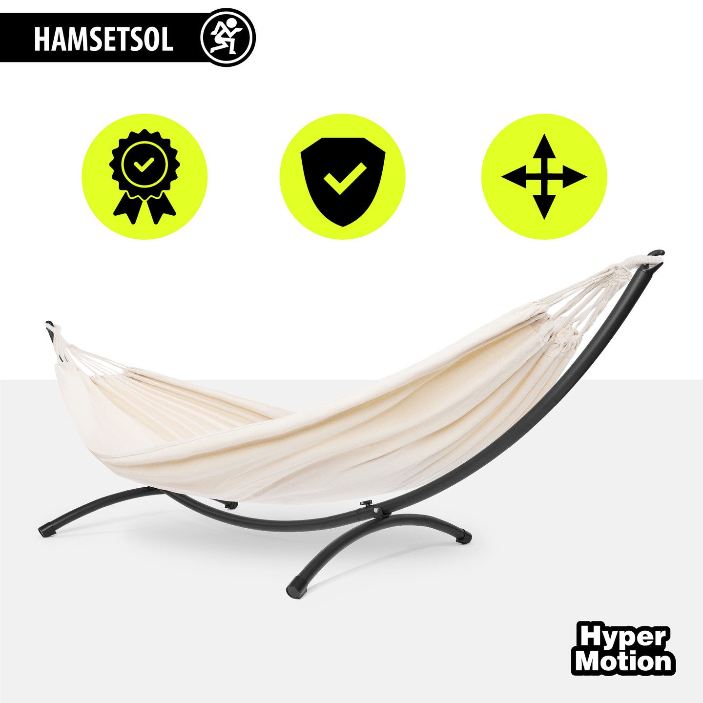 HyperMotion Hängematte HyperMotion Hängematte mit Gestell Boho Beige Set