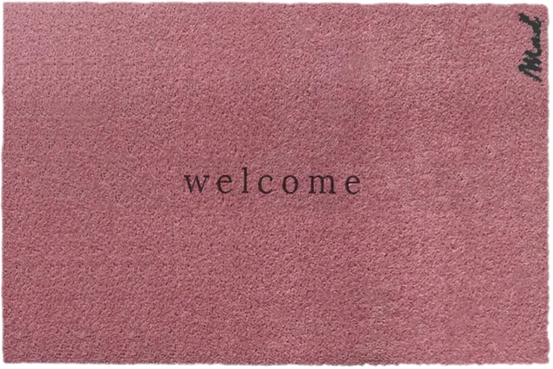 Fußmatte Abel, Mad about Mats, rechteckig, Türvorleger, Schmutzfangmatte, Haustür, mit Spruch "Welcome", Indoor & Outdoor, Farbe Dusty Pink, maschinenwaschbar, rutschfest, 50 x 75 cm