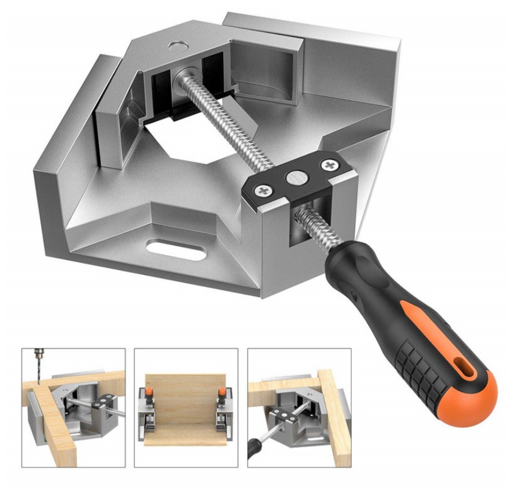 Schraubstock 90° Winkelspanner aus Aluminium, Winkelschraubstock für Holzarbeiten