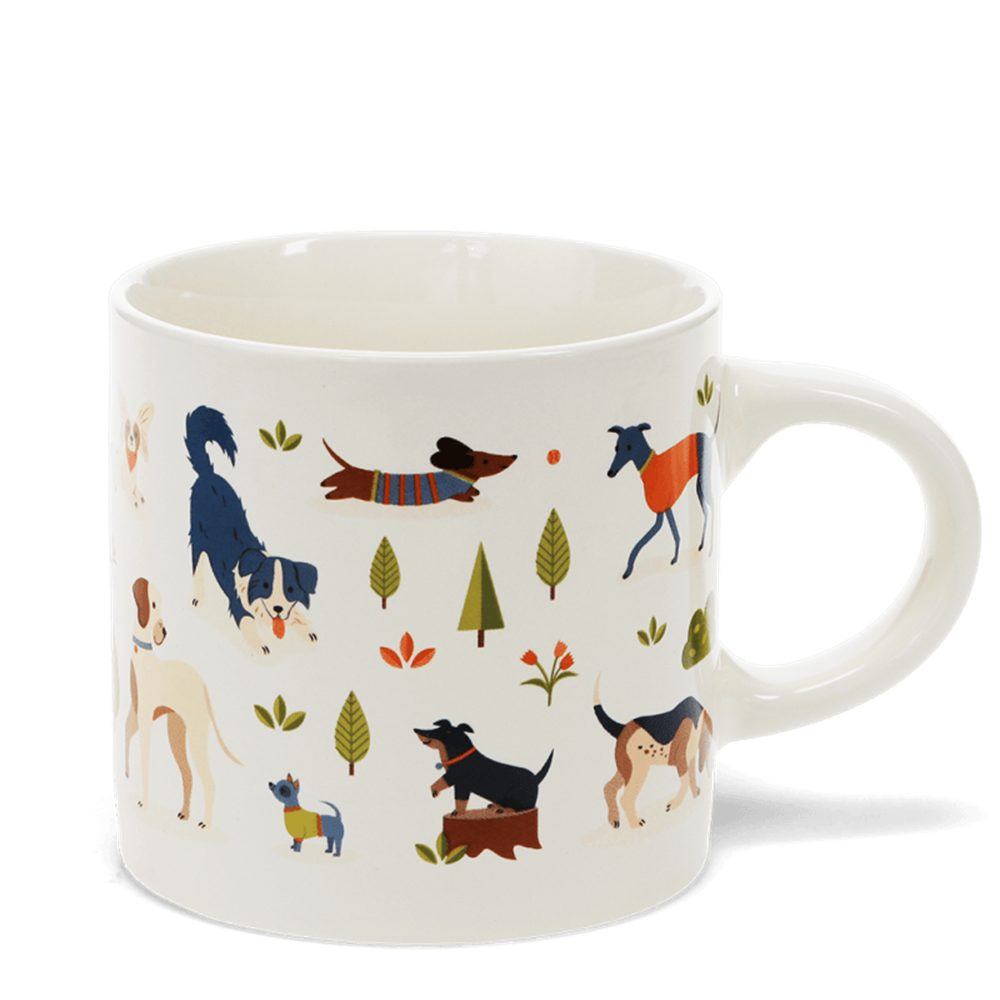 Rex London Becher Dog Park Kaffeebecher, Keramik, ca. 13 x 8,9 x 8,5 cm, für ca. 350 ml