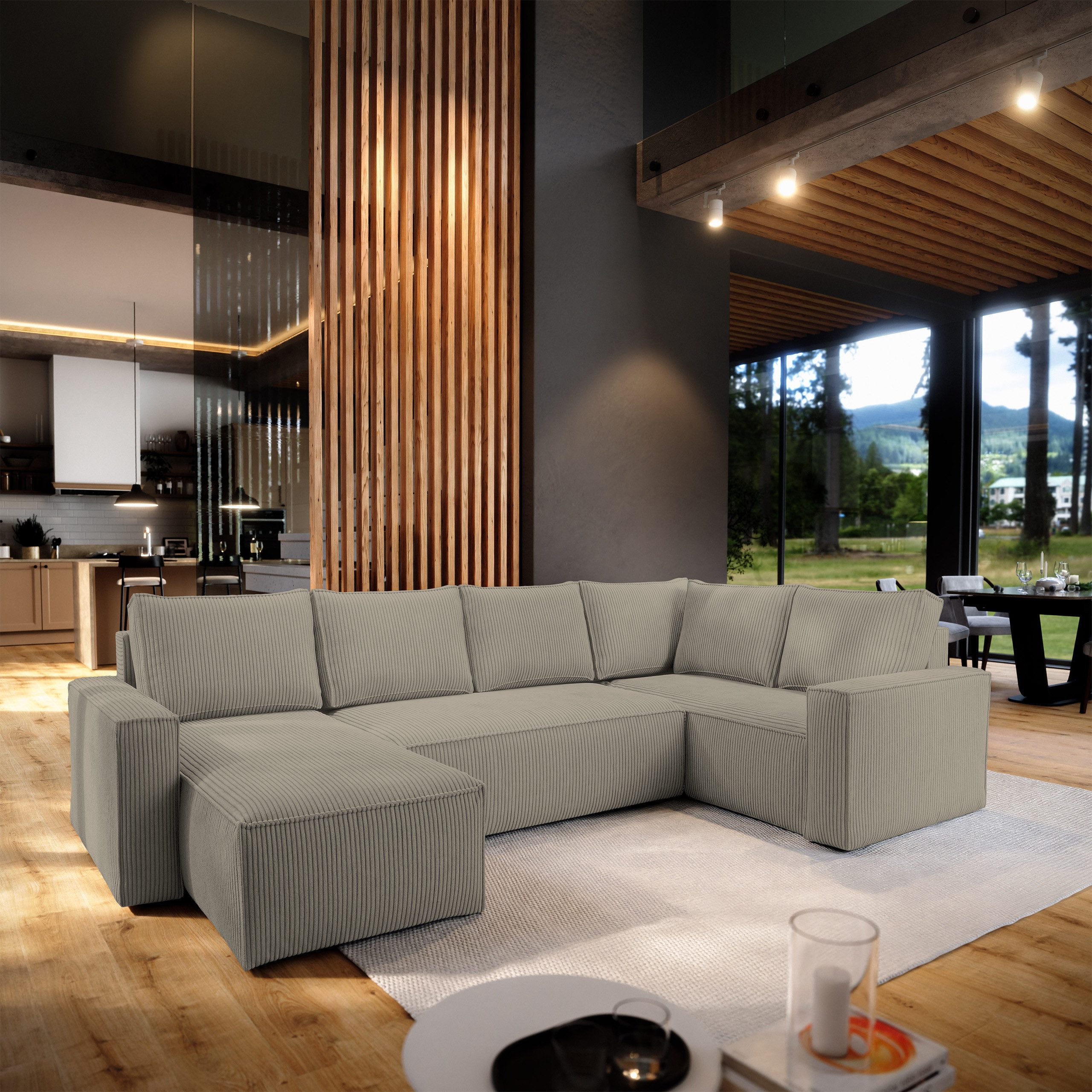Masseno Ecksofa NORENA mit Schlaffunktion U-Form, günstig online kaufen