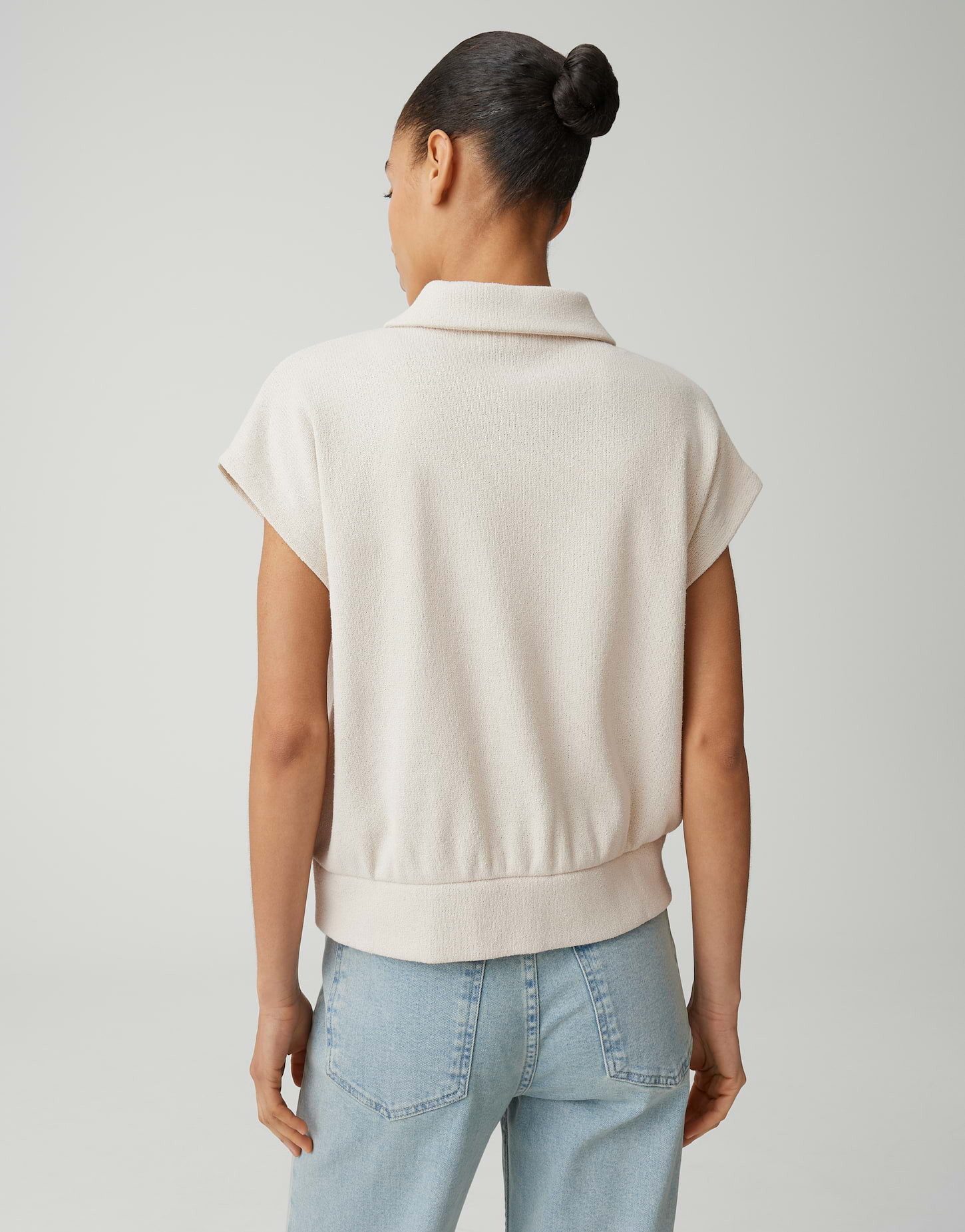 OPUS Sweatshirt Glaya aus Sweatware mit Strick Optik leicht elastischer Stoff, natürlicher Griff, Casual
