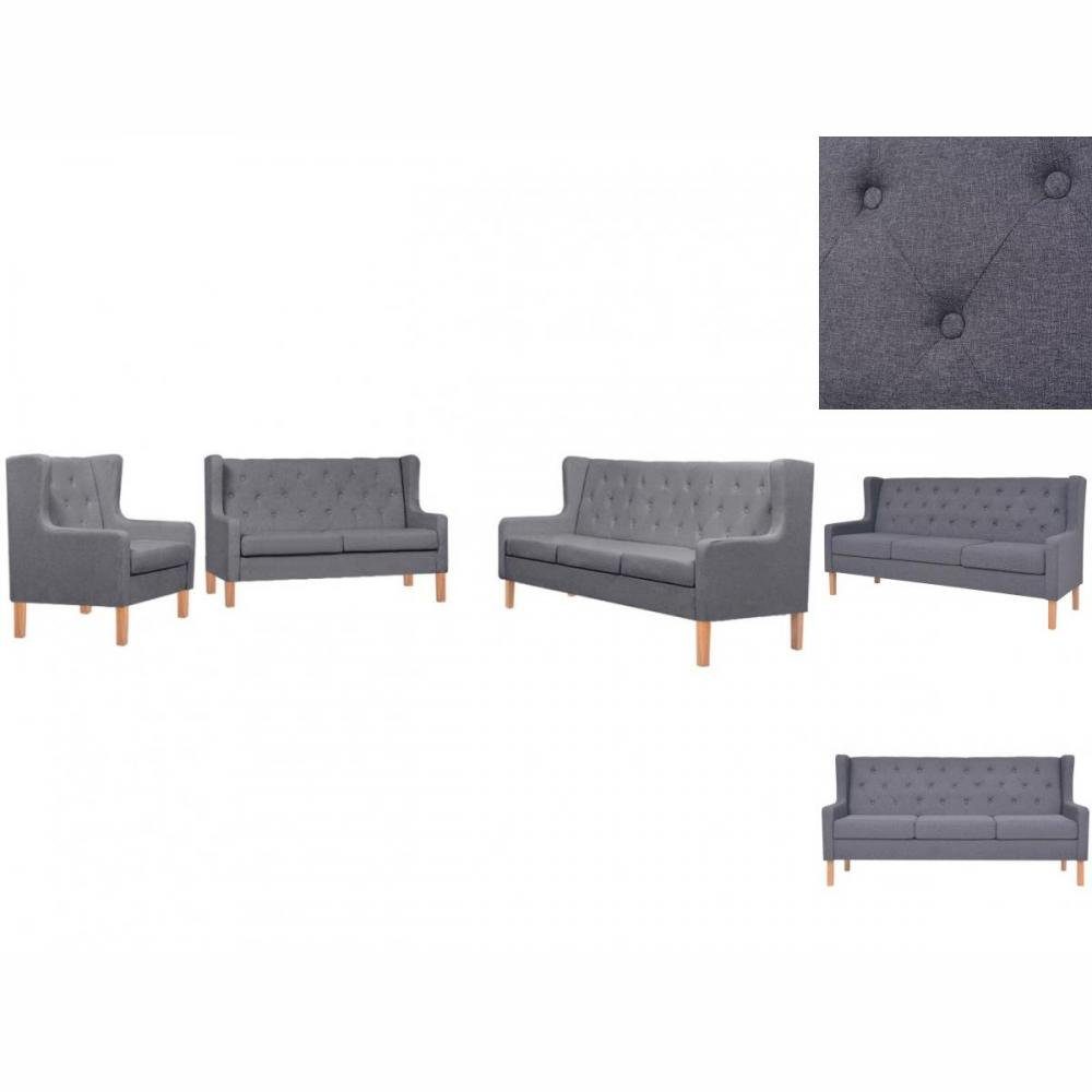 vidaXL Sofa Sofa-Set 3-tlg Stoff Grau