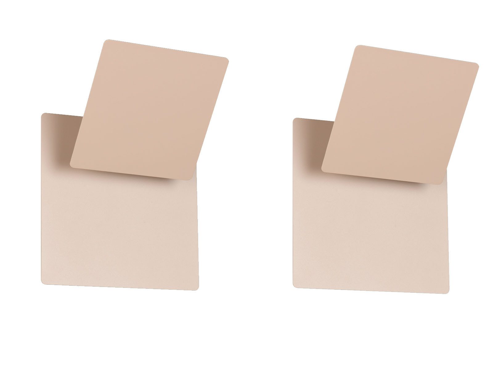 TRIO Leuchten LED Wandleuchte flach, verstellbare Blende, Quadrat 18cm, LED fest integriert, Warmweiß, 2er SET Wandlampen ausgefallen für indirekte Wand-Beleuchtung innen