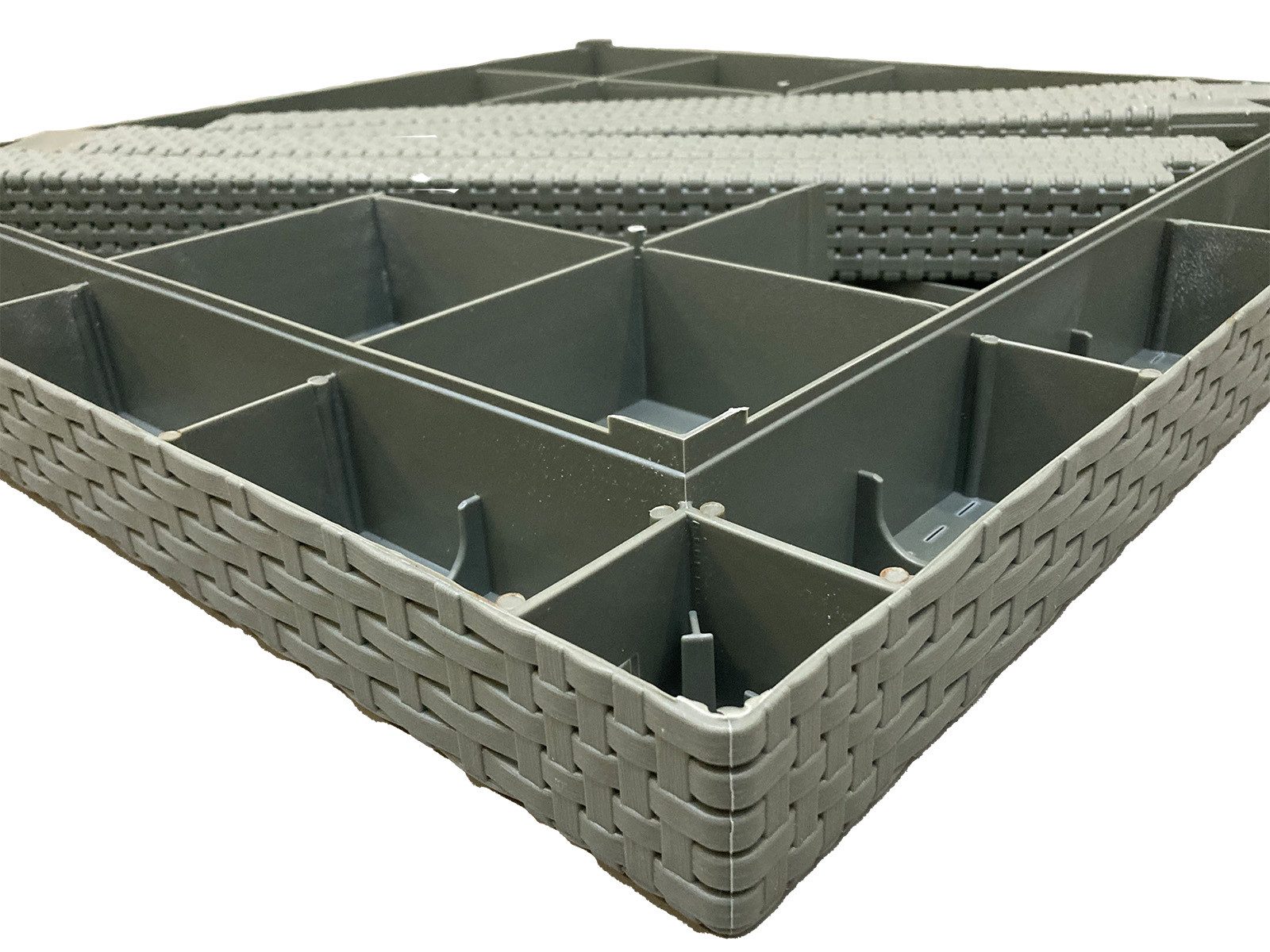 Progarden Gartentisch Balkontisch Terrassentisch Rattanoptik Bistrotisch 80x80cm Grün (Stück, 1-St., Packung), UV-Beständig, Robust, Wetterfest, Made in Italy, Hochwertig