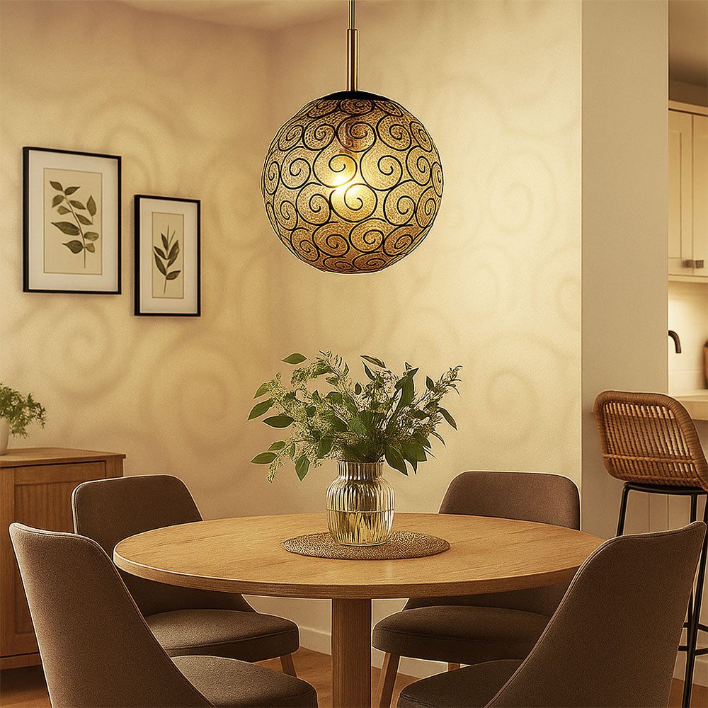 GLOBO LIGHTING LED-Hängeleuchte, Leuchtmittel inklusive, Warmweiß, Pendelleuchte Hängelampe Esstischleuchte goldfarben