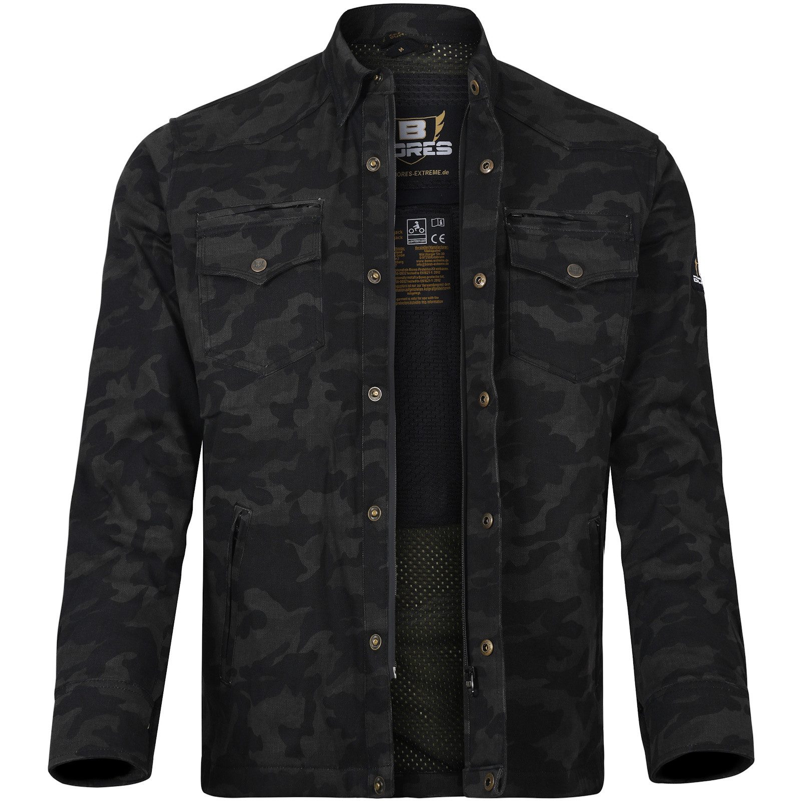 Bores Motorradjacke Bores Militaryjack Куртки-Hemd camouflage schwarz S