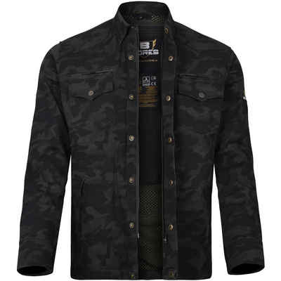 Bores Motorradjacke Bores Militaryjack Jacken-Hemd camouflage schwarz S