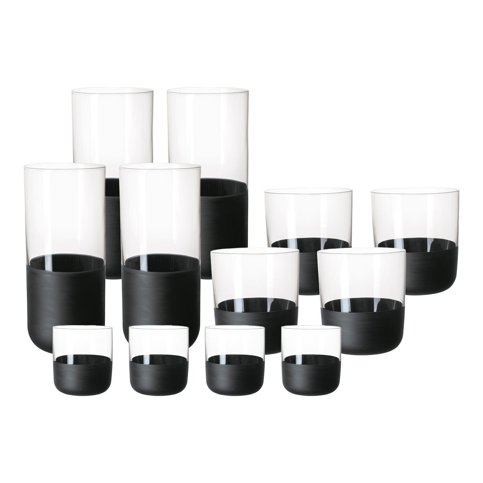 Villeroy & Boch Gläser-Set Manufacture Rock Bargläser 12er Set, Kristallglas