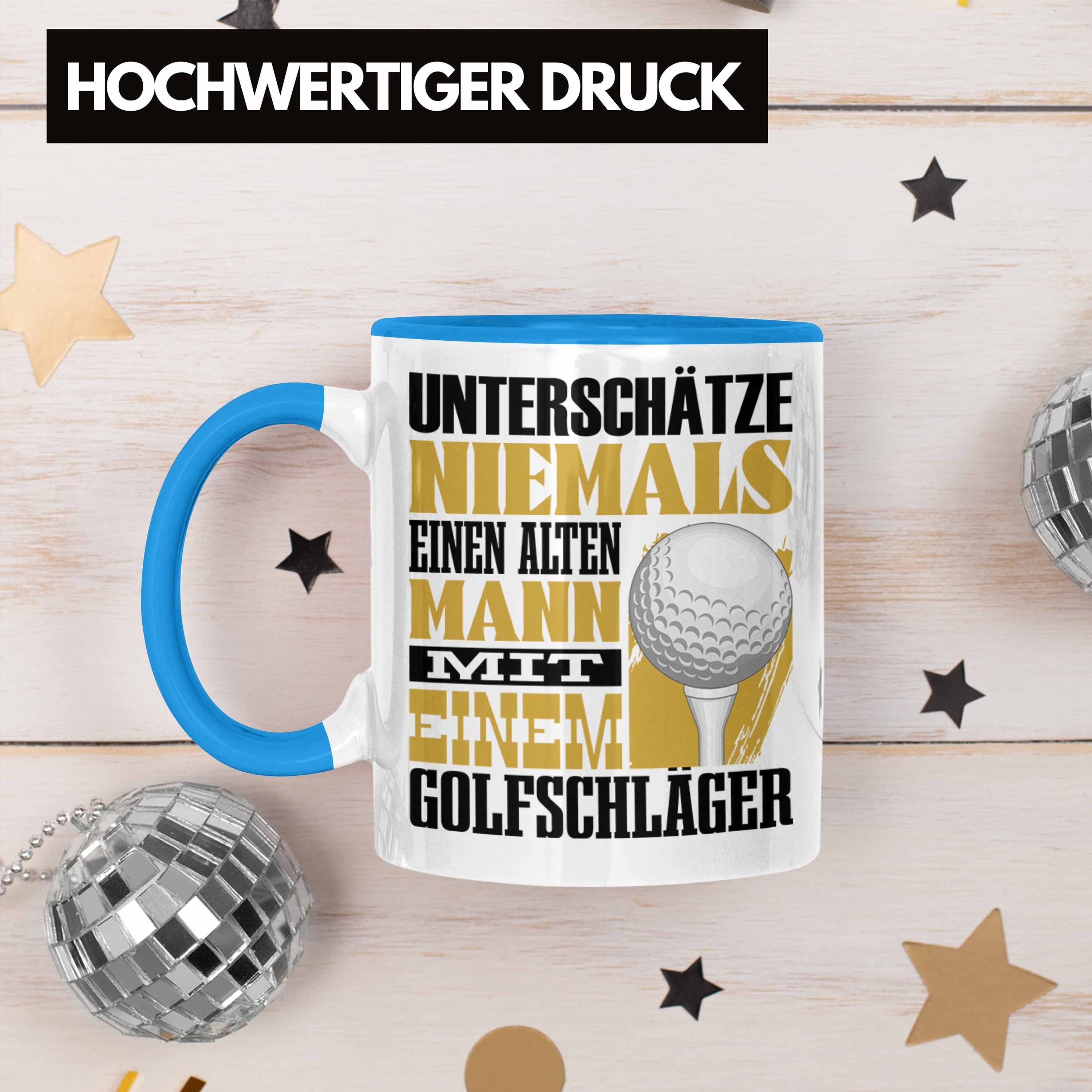 Tasse Trendation Ni für Tasse Blau Spruch Unterschätze Geschenk Lustiger Golfspieler Golfer