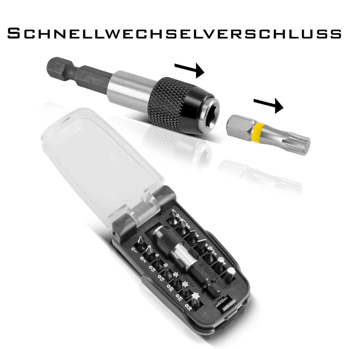 Chrom-Vanadium-Stahl, Bit-Set 15-St. 15-teiliges STAHLWERK Bit-Set Set,