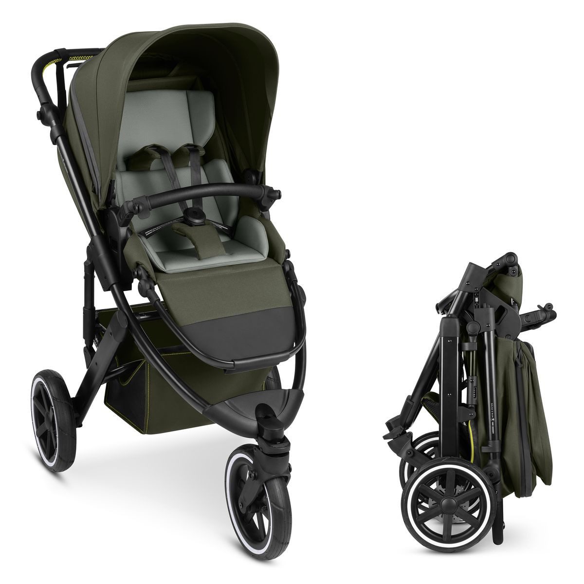 ABC Design Sportbuggy Salsa 5 Run - Pure - Avocado, Jogger & Sportwagen mit Luftreifen & Sportzulassung bis 22 kg