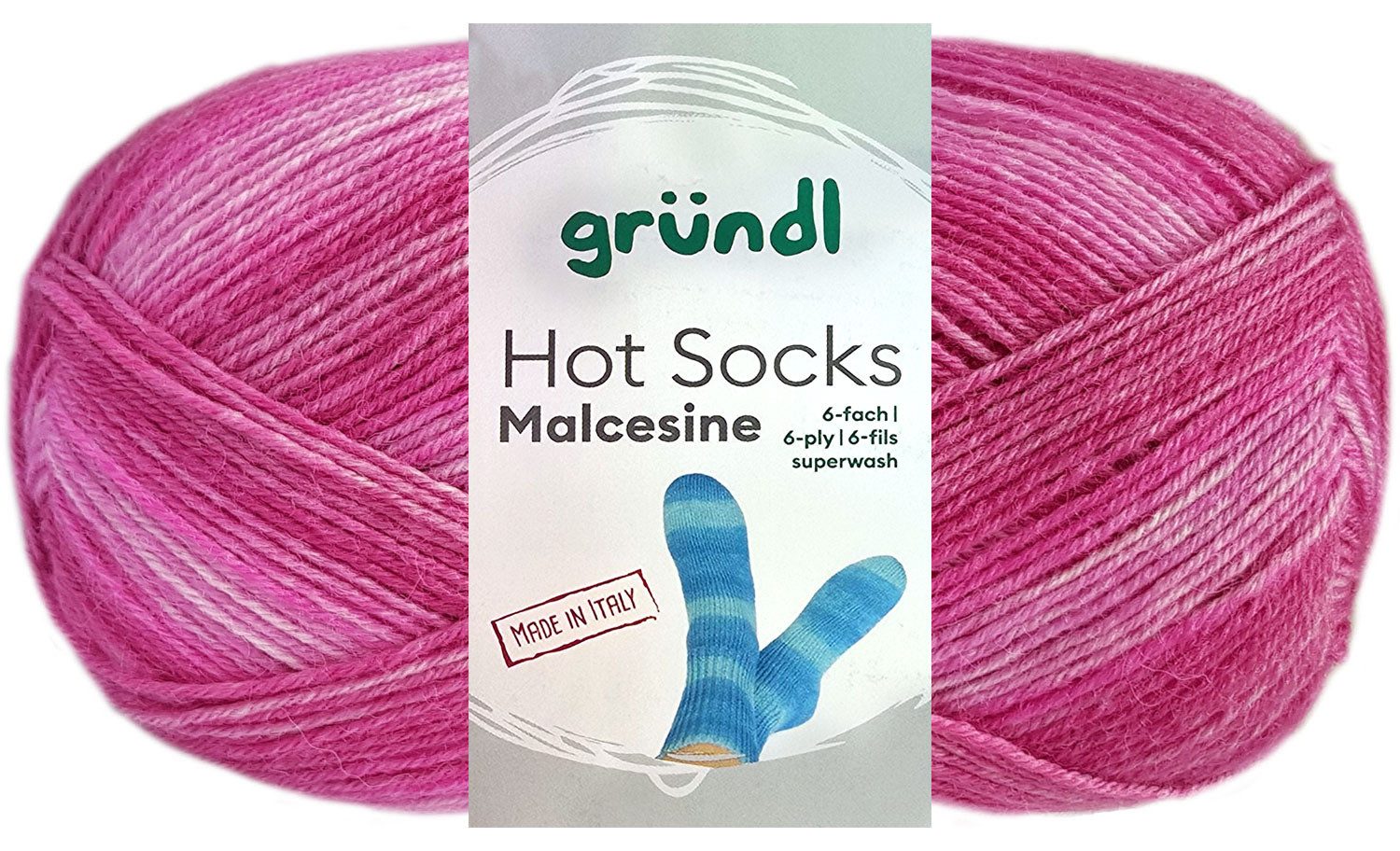 Häkelwolle 150 Gramm Gründl Hot Socks Malcesine 6-fach Farbauswahl