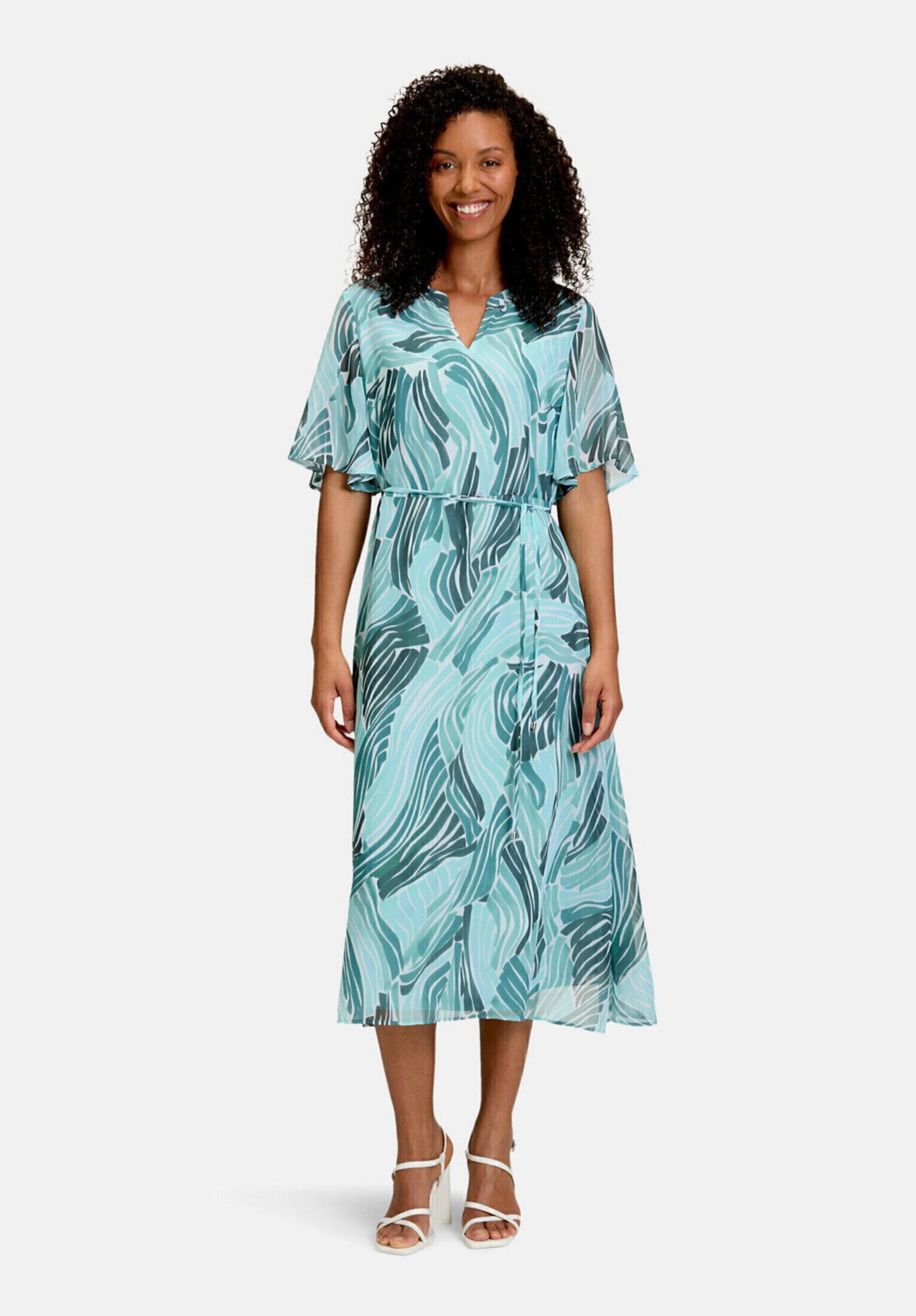 Betty&Co Chiffonkleid Damen mit Flügelärmeln Druck