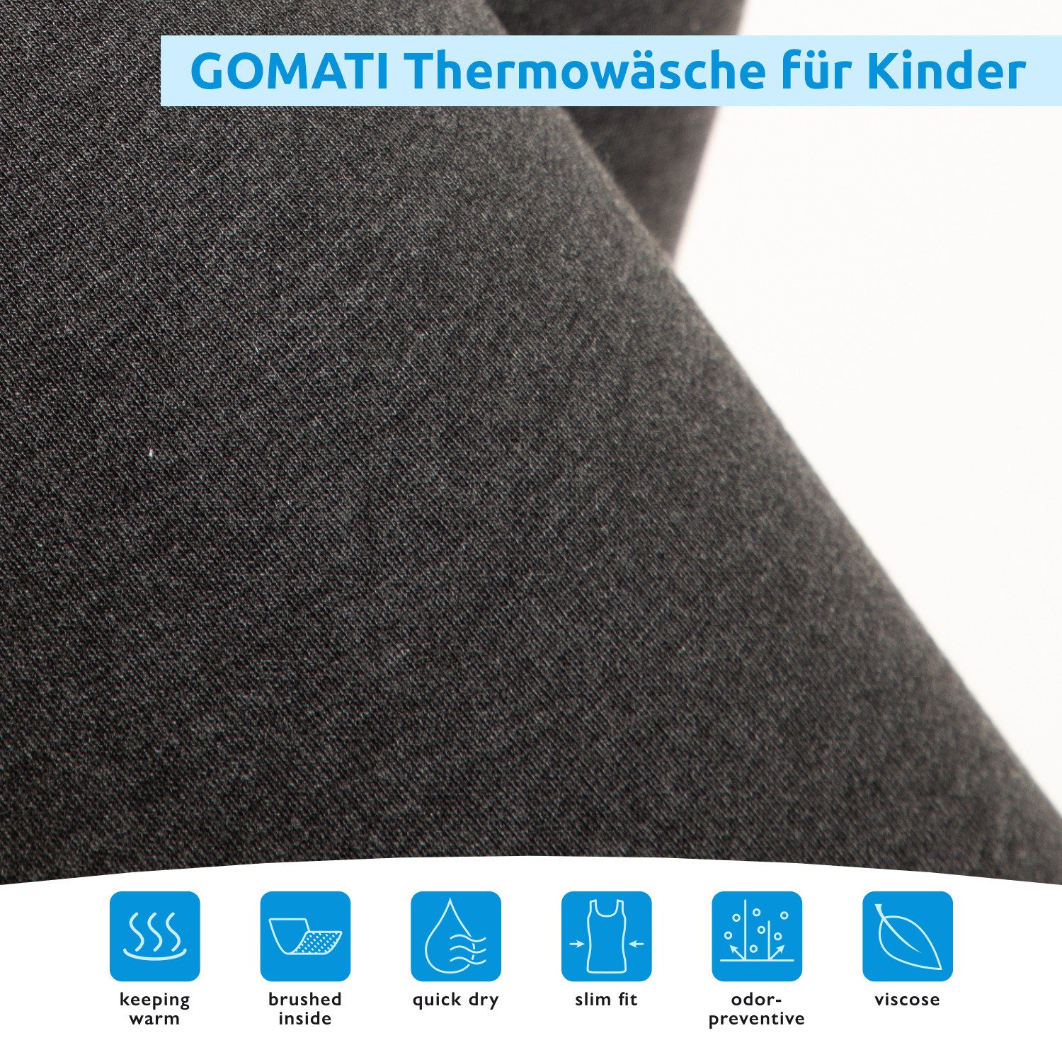 Gomati Thermohemd Kinder Thermo Langarmshirt - warmes Unterhemd