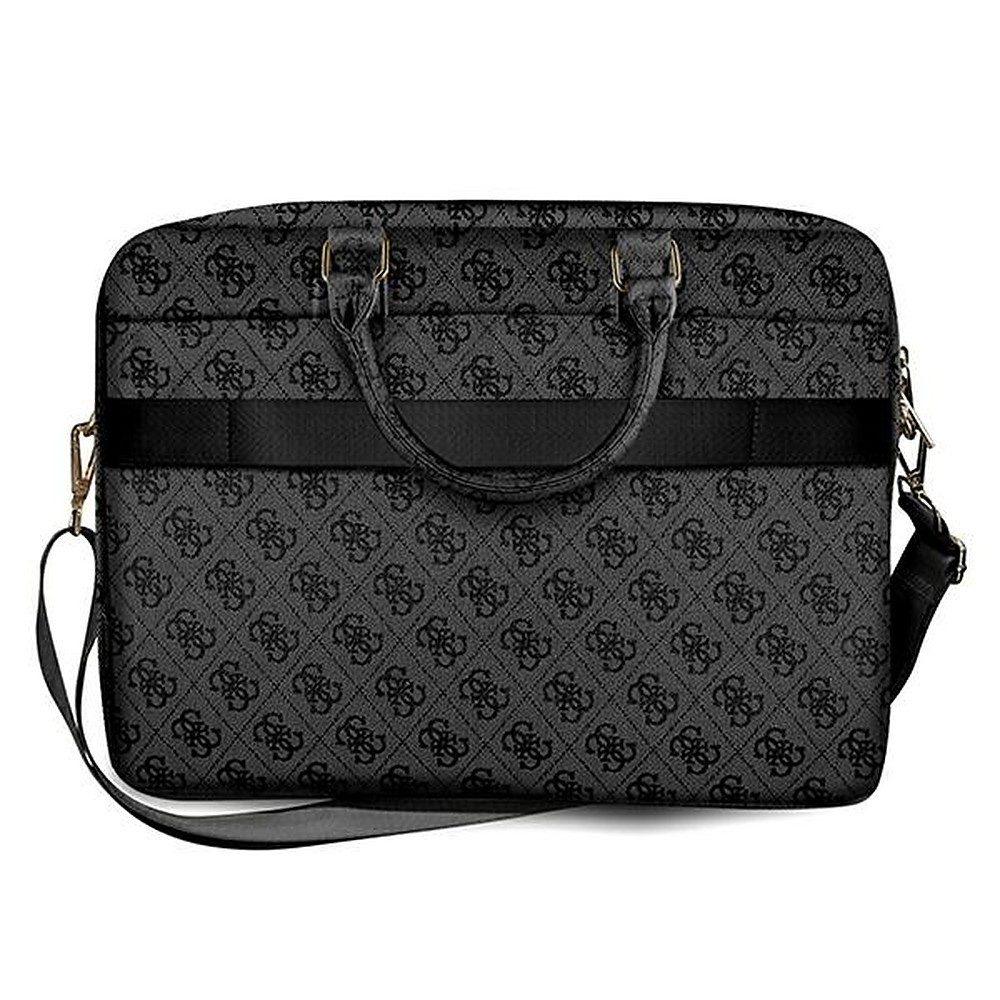 Guess Laptoptasche Businesstasche Aktentasche (Spar-Set, 1-tlg), Kofferriemen, Saffiano-Optik, goldfarbenes 4G-Logo