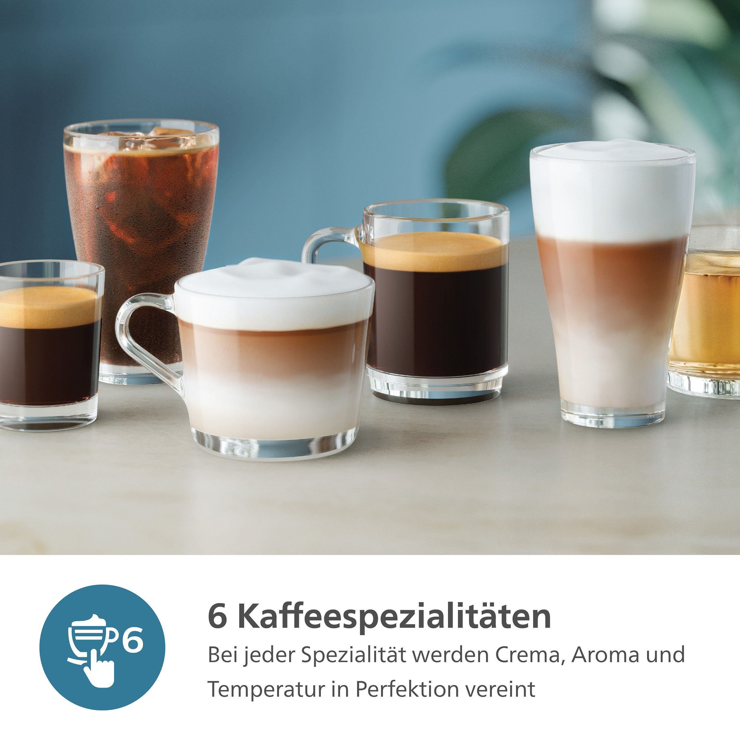 Kaffeevollautomat mit 6 LatteGo-Milchsystem, Philips Kaffeespezialitäten, EP3343/50 Series, Weiß/Schwarz 3300