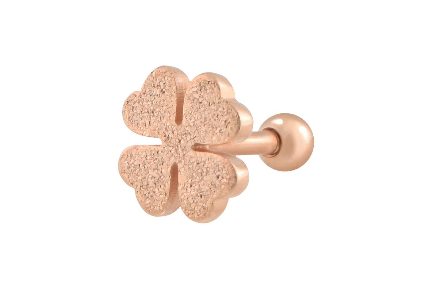 PIERCINGLINE Piercing-Set Chirurgenstahl Ohrpiercing KLEEBLATT + DIAMANTOPTIK (Mini-Barbells, 1-tlg)