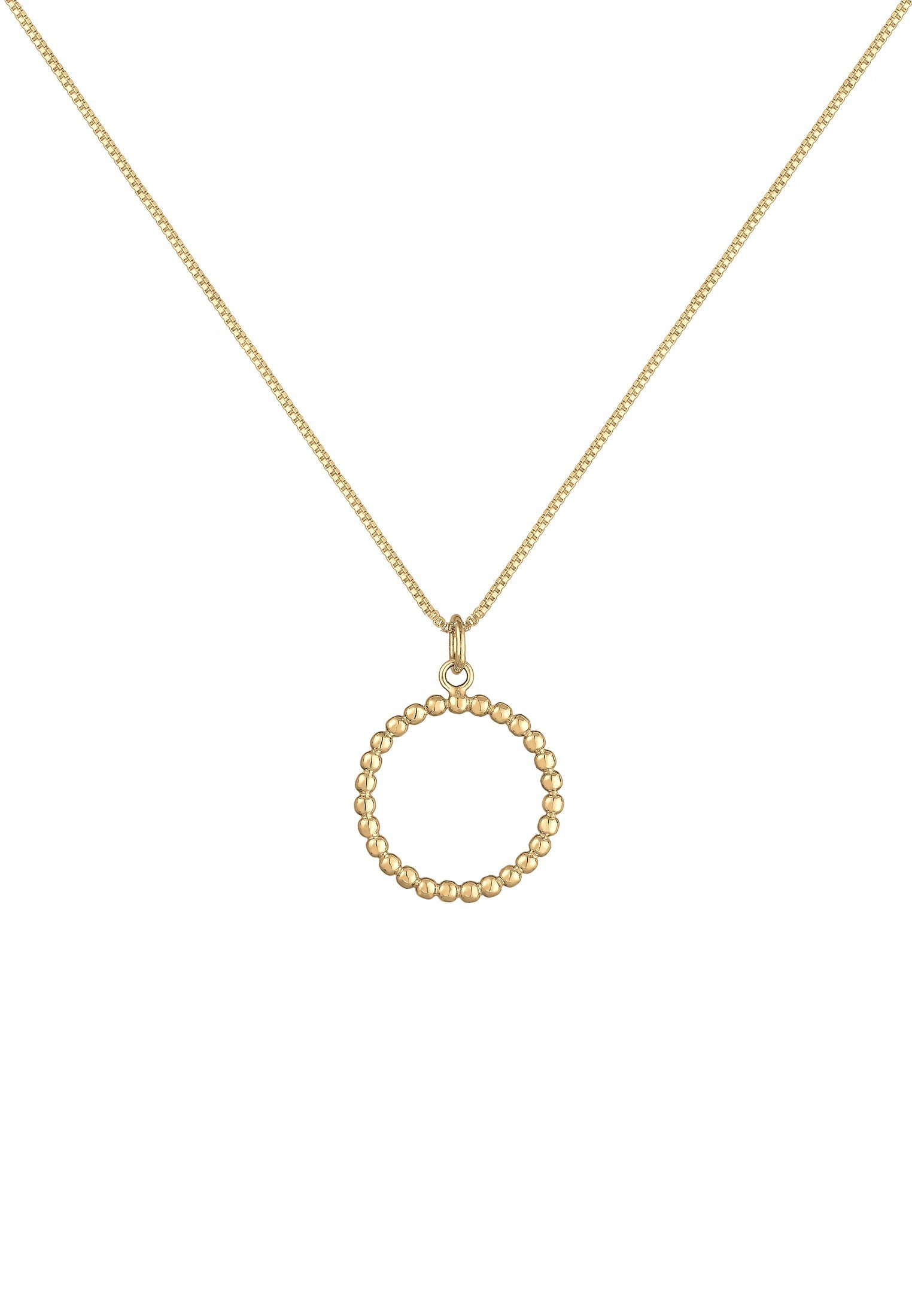 Anhänger Silber Box Elli Kreis Chain Kette Gold Anhänger Basic 925 mit Geo