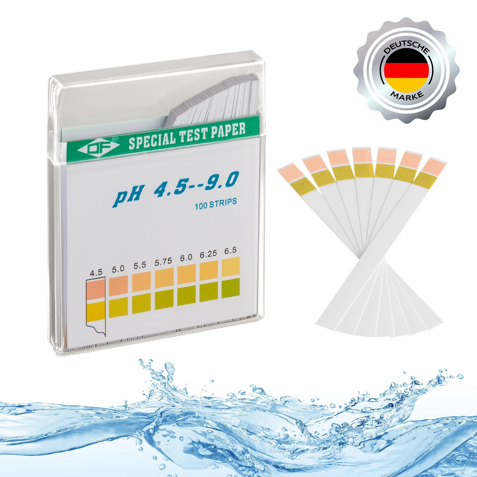ECENCE Pool-Wassertest pH wert Teststreifen 100 Stück ph 4,5 - 9
