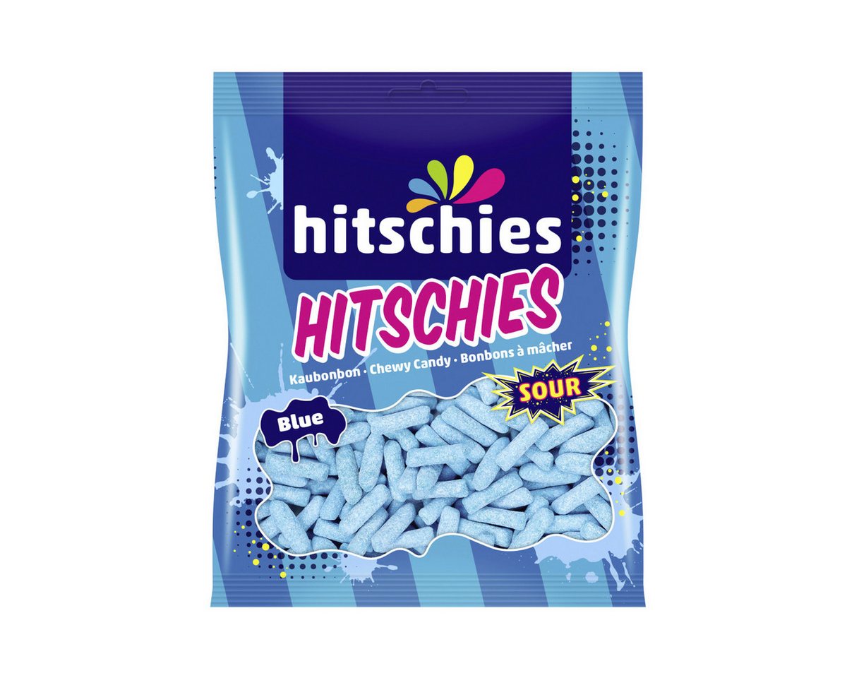 hitschies Süßigkeit, Hitschies Sour Blue Dragierte Kaubonbons mit Himbeergeschmack 140g