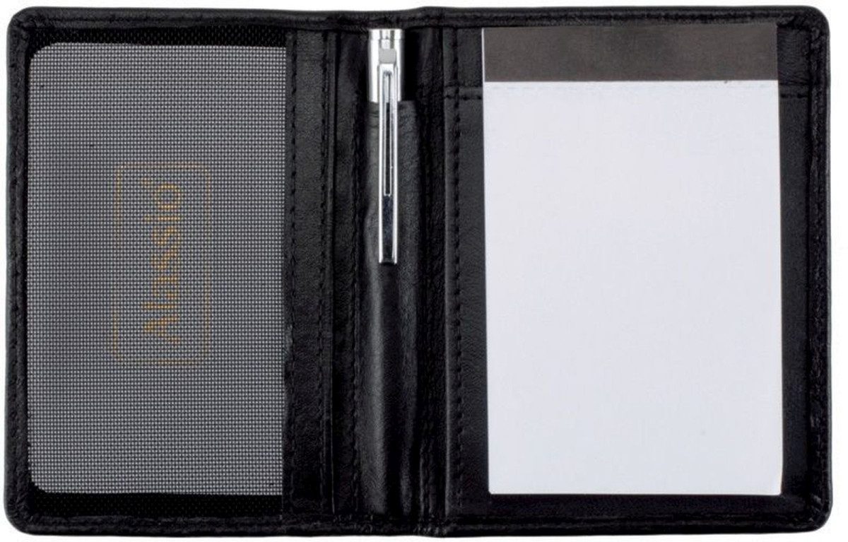 Schreibmappe Notizblock-Etui Monza 75x100x10mm Leder schwarz